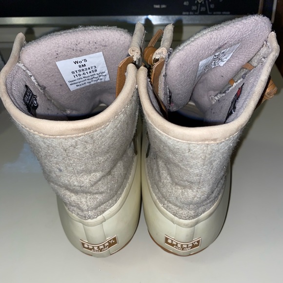 Sperry Saltwater Wool Embossed Duck Boot in Oat - Picture 6 of 8